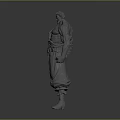 3D Model Of Muscular Warrior Character With Weapon Wrist Guards And Belt