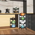 Sturdy Metal Bathroom Cabinet Rack With Open Multi tier Storage And Rolling Wheels