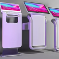 Public Facility Self Service Kiosks With Vibrant Display Screens And Modern Design