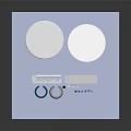 Laboratory Interior Workbench With Circular Platforms Petri Dishes And Blue Lighting Equipment