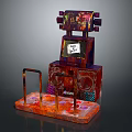 Vibrant Decorative Computer Console With Display Screen And Colorful Base Stand Design