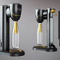 Smart Carbonated Water Machine With Transparent Bottle And Black Yellow Design