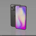 Latest Smartphones Front And Rear View With Bright Colorful Gradient Display And Rear Camera Module