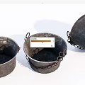 Vintage Industrial Equipment Metal Buckets With Chains And Strong Metal Construction
