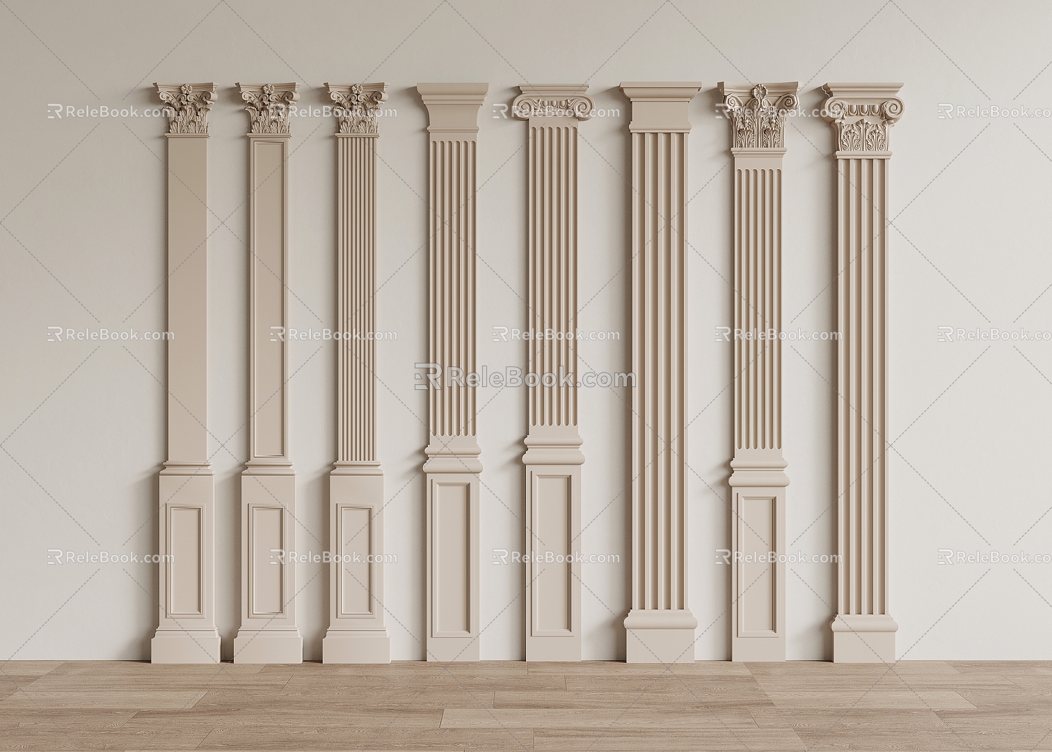 French Roman Column Square Column 3d model