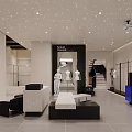Stylish Modern Clothing Store Interior Design With Starry Ceiling Display Mannequins And Spacious Lounge Areas