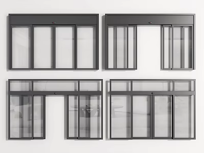 Modern Black Frame Glass Windows With Various Sliding Designs For Home 3d model
