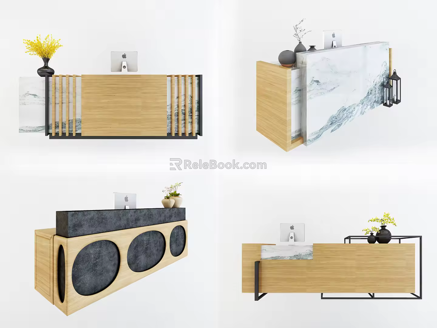 New Chinese Reception Desk Front Desk 3d model