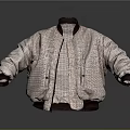 Fashionable Plaid Bomber Jacket With Brown Collar Cuffs Zipper Closure And Textured Fabric