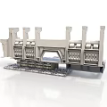 Industrial Mechanical Frame Structure With Multiple Pillars And Base Components