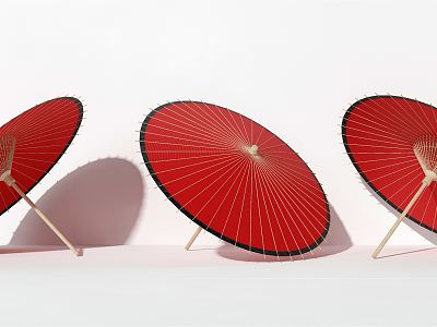 Chinese Oil Paper Umbrella Red Bamboo Paper Umbrella model