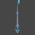 Blue and White Mythical Dragon with Scaled Body Blue Horns and Tail