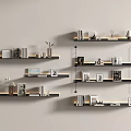 Modern Bookshelf Modern Creative Simple Bookshelf Simple Metal Luminous Board Storage Rack 3d model
