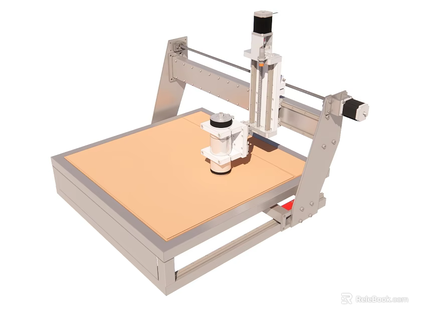 Industrial CNC Router Machine With Precision Worktable And Metal Frame For Wood Processing 3d model 
