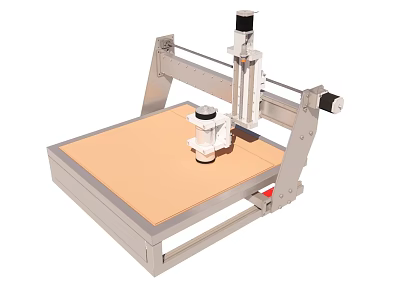 Industrial CNC Router Machine With Precision Worktable And Metal Frame For Wood Processing 3d model
