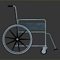 Sturdy Durable Medical Wheelchair With Metal Frame And Blue Comfortable Seat