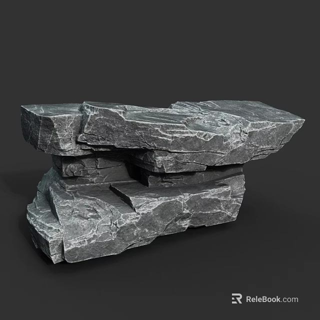 Natural Stacked Stone Structure With Rough Surface And Textured Organic Design 3d model 