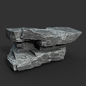 Rock Obsidian Stone Block Natural Landscape 3d model