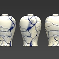 Three-Shading Two-Shading Blue and White Porcelain Porcelain Vase Ceramic Pottery Vase Object Parts Scene 3d model