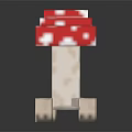 Pixel Art Style Red Spotted Cap Mushroom With White Stalk And Base