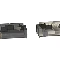 Modern Double Sofa Casual Multiplayer Sofa 3d model