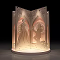 Romantic Photo Spot With Couple Silhouettes Laser Cut Design And Illuminated Shell Motifs