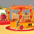 The King of Tomato Themed Exhibition Booth With Yellow Decor And Interactive Areas