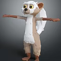 Cartoon Lemur Character With Big Eyes White Belly And Brown Body Standing With Outstretched Arms