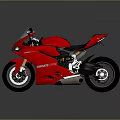 Red Ducati Sports Motorcycle With Sleek Aerodynamic Body Design Black Seat And Alloy Wheels