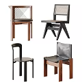 Modern Dining Chairs With Wooden Frame Leather Seat And Sleek Design For Home Decor