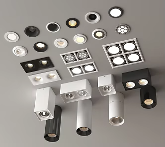 Modern Downlight Spotlight Mounting Downlight Embedded Downlight Spotlight Magnetic Track Light Steering Type 3d model