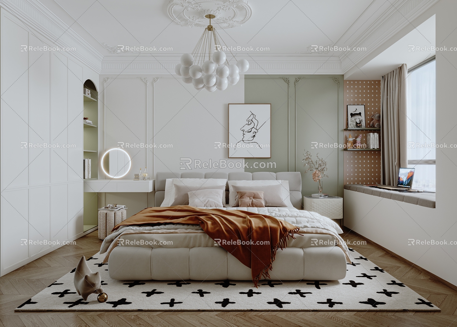 French Cream Bedroom French Bedroom 3d model