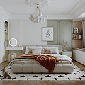 French Cream Bedroom French Bedroom 3d model