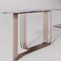 Modern Console Tables Interior Design With Marble Top Glass Surface And Brass Frame 3d model