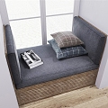 Balcony Home Furnishing Balcony Sofa Bed Pillow Pillow Window 3d model