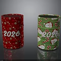 Festive 2026 Christmas Decorative Containers Red Green With Stars Santa And Candy Canes