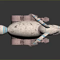 Game and Film Character Mechanical Rabbit With Glowing Teal Lines Vintage Metallic Texture Gear Details