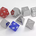 Colorful Polyhedral Dice Collection Featuring Red Blue Silver Six Eight Twenty Sided Shapes