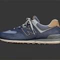 Blue And White Casual Sneakers With Brown Soles And White Lace Up Design