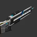 Futuristic Sci Fi Weapon With Blue Light Effects Metallic Structure And Advanced Design