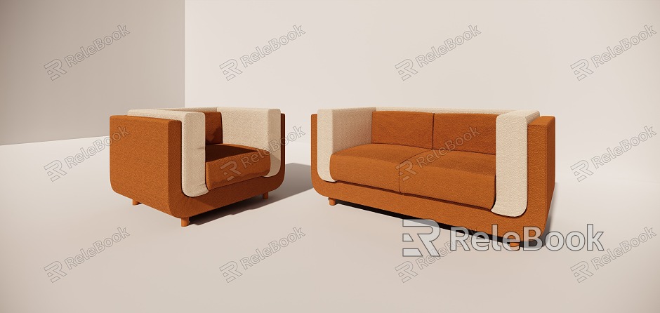 Nordic Leather Sofa Combination model