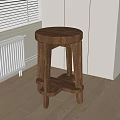Simple Modern Wooden Side Table With Round Top For Living Room Corner
