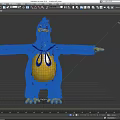 Game And Movie Character With Brown Feathers Yellow Belly Blue Bow Tie And Outstretched Arms