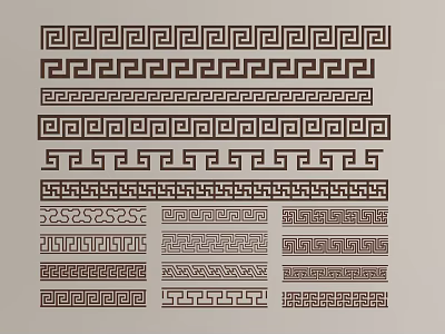 Decorative Line Patterns With Various Geometric Shapes And Repeating Motifs 3d model