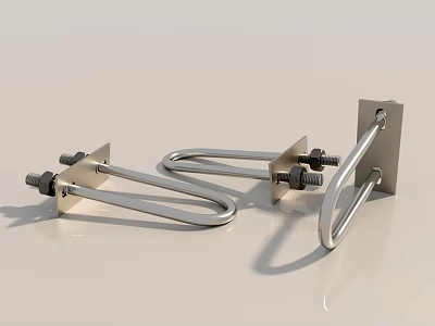 High Quality Stainless Steel Faucet With U Shaped Metal Mounting Brackets And Hardware 3d model