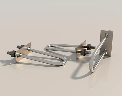 High Quality Stainless Steel Faucet With U Shaped Metal Mounting Brackets And Hardware 3d model