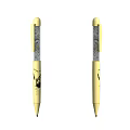 Yellow Pens With Transparent Section And Cute Cartoon Character Design