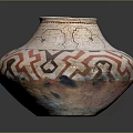 Colorful Ceramic Vase With Intricate Geometric Patterns And Glossy Surface Design 3d model