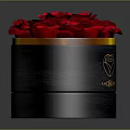 Red Roses Arranged In Black Box With Gold Trim And Monroe Logo