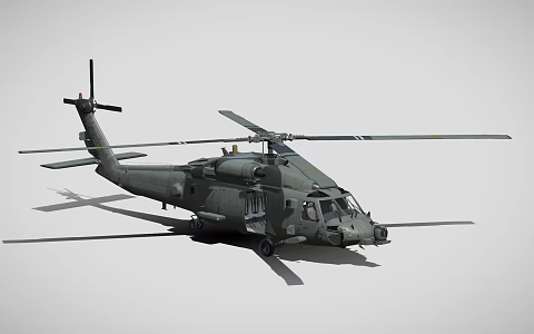 Modern helicopter SH60B Seahawk helicopter 3d model